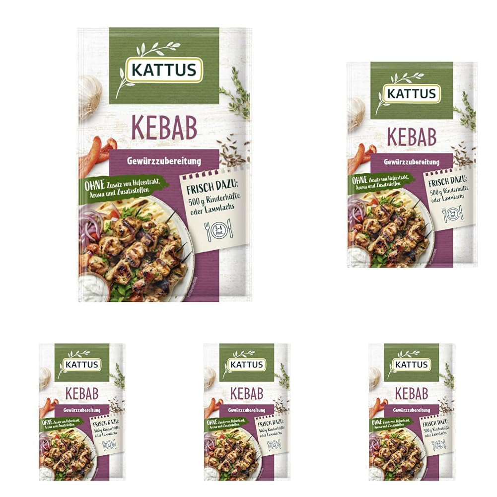 - Kebab Gewurzzubereitung | Assaisonnement pour 3-4 portions | Ohne Zusatz von Fefeextrakt, Aroma et Zusatzstoffen | 25 g en sachet