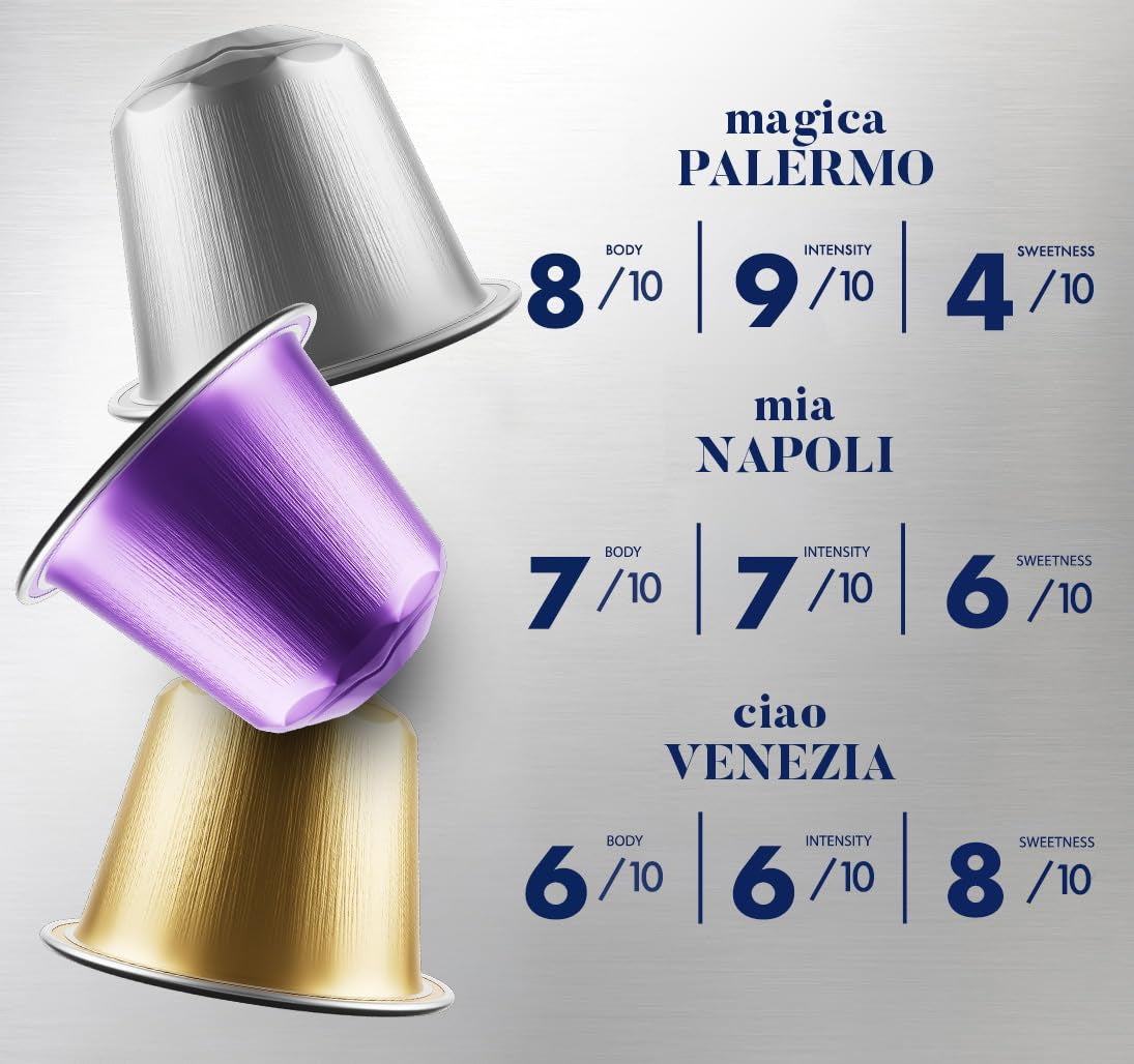 Caffè Borbone Verkostung Kit, 90 capsules en aluminium : 30 Mia Napoli, 30 Ciao Venezia, 30 Magica Palermo, (3 x 30 Stück) – Compatible avec Kaffeemaschinen für den Hausgebrauch de la marque Nespresso®*