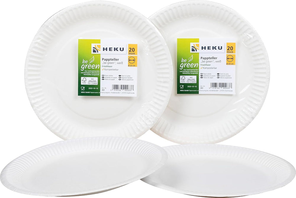 HEKU 191 pièces. USA Party Set I Assiettes en Carton Ø23Cm, Gobelets Rouges, Serviettes 3 Épais 33X33Cm, Sélecteur de Décoration, Chaîne Fanion 10M I Parfait pour les soirées à thème et les fêtes nationales