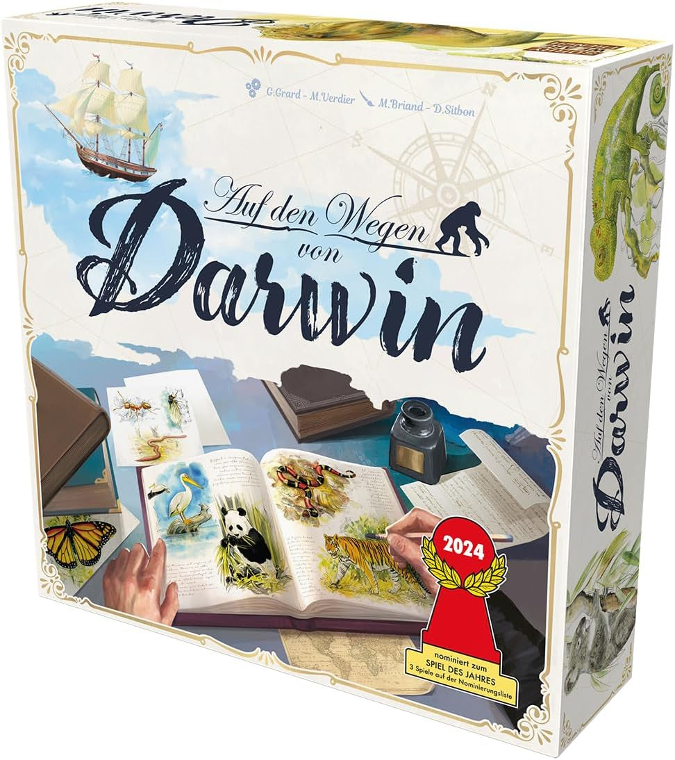 Désolé, nous sommes français, Darwin's Paths, jeu familial, nominé pour le jeu de l'année 2024, 2 à 5 joueurs, 8 ans et plus, 30 minutes, allemand