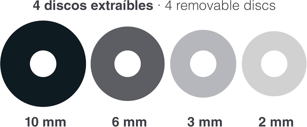 - 67143 - Rouleau d'essuie-tout Amasar, 4 disques amovibles, acier inoxydable, repères de mesure gravés, toutes les mesures, 41,5 cm, passe au lave-vaisselle, gris