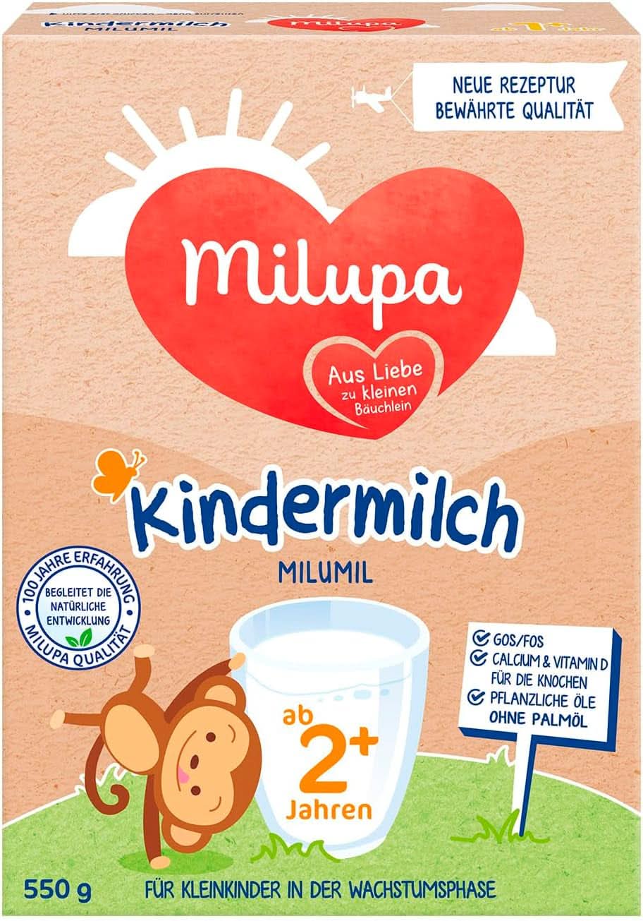 Milupa Lait pour enfants Milumil 1 plus - à partir de 1 an - pour les petits enfants en phase de croissance - accompagne le développement naturel - 5 x 550 g de poudre Mère et Enfant Naty Shop Milupa Milumil lait pour enfants 2+ 550 grammes