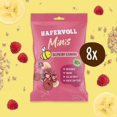HAFERVOLL Minis Colza et Banane 8x 65g - Certifié bio, au miel, sans sucre ajouté, parfait à partager