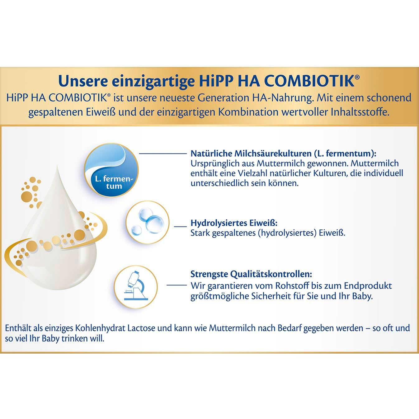 HiPP PRE HA Combiotik (4 x 600g), lait maternisé en poudre hydrolysé pour nourrissons dès la naissance, avec cultures naturelles d'acide lactique, pour système immunitaire sensible
