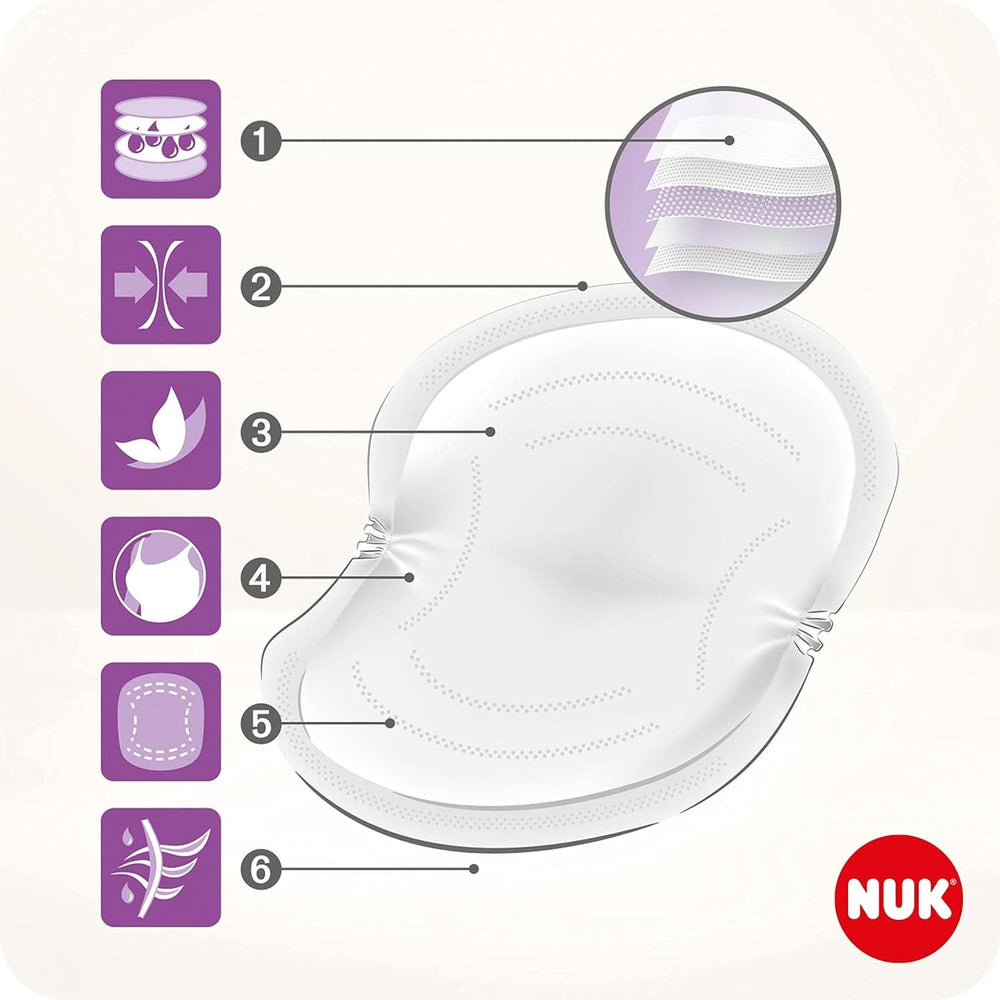 NUK High-Performance Einweg-Stilleinlagen Mit Sofort-Saugvlies | Einlagen Zum Stillen | Emballage individuel | +40 % de puissance d'aspiration en plus | 60 Stück Aliments pour bébés et accessoires d'allaitement Naty Shop