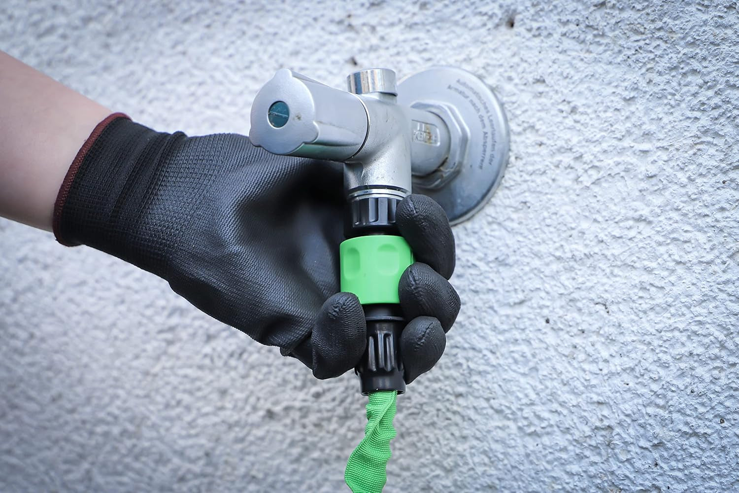 BGS DIY 70903 | Furtun de apă | Textil | Flexibil | cu duș de grădină cu 7 funcții | 3-10 m