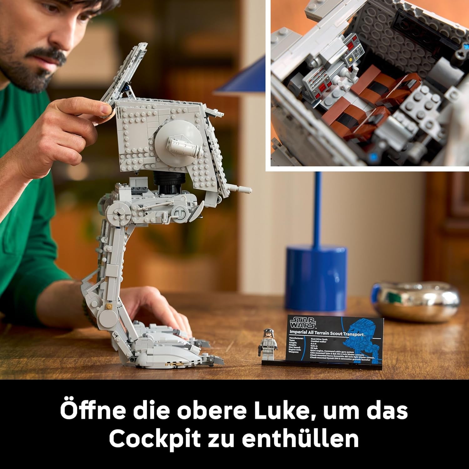 LEGO Star Wars AT-ST Camper - Bauset für Erwachsene - UCS Modell zum Auststellen mit Minifigur & Informationsstafel - Sammlerstück & Geschenk for Fans - 75417