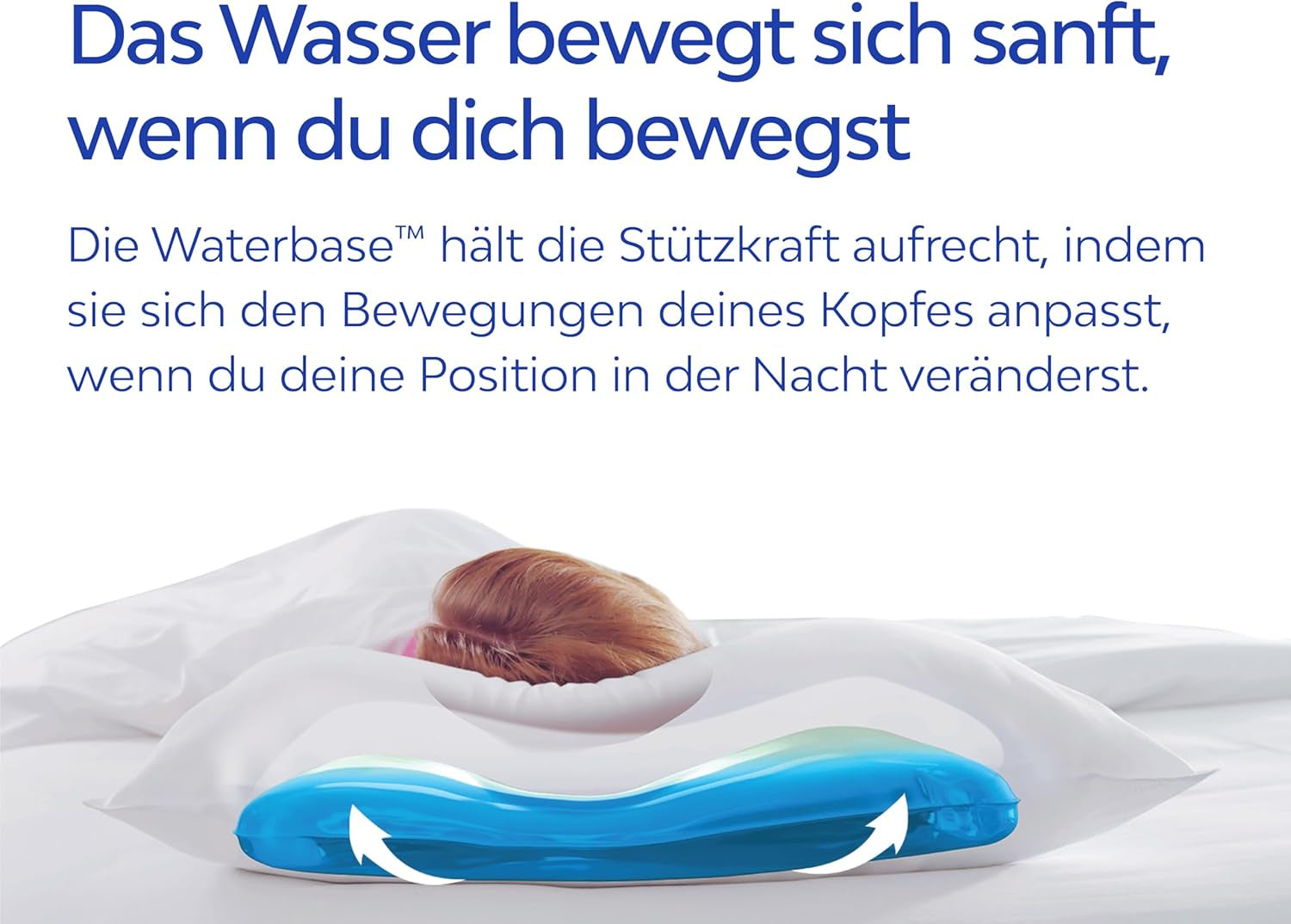 Oreiller à eau original Mediflow 5201 dans un paquet de deux 40 x 80 cm, blanc, 2 pièces (1 paquet) Oreillers standard Naty Shop