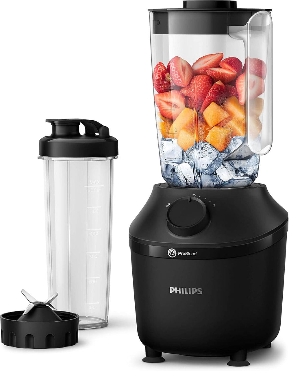 Philips Batteur sur socle et machine à smoothie – 600 W, 2 litres, application Homeid, 2 appareils de cuisson + fonction d'impulsion, Problend, fonction Ice-Crush (HR2291/41) Cuisine Naty Shop 450 W