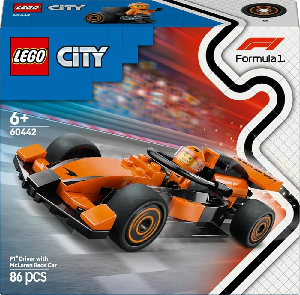LEGO City F1 Racer avec voiture de course Mclaren - Modèle de jouet de Formule 1 avec voiture de course et figurine - petit cadeau pour garçons et filles à partir de 6 ans ou fans de sports mécaniques 60442 Jeux de construction Besuche den LEGO-Store