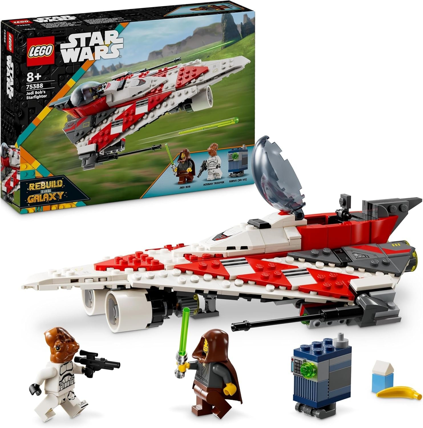 LEGO Star Wars Jedi Bob's Starfighter Jouet de construction Vaisseau spatial Briques de jouet personnage populaire Cadeau d'anniversaire pour garçons filles et tous les fans de plus de 8 ans 75388 Ensembles de construction Beuche den LEGO-Store Titre par défaut