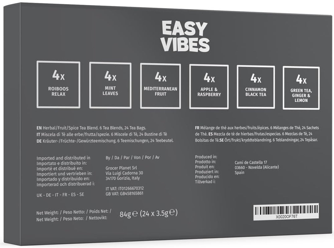 - Coffret cadeau | Coffret avec sélection de tisanes | 24 sachets - Filtre pyramide | 6 saveurs | Idées cadeaux pour elle et lui