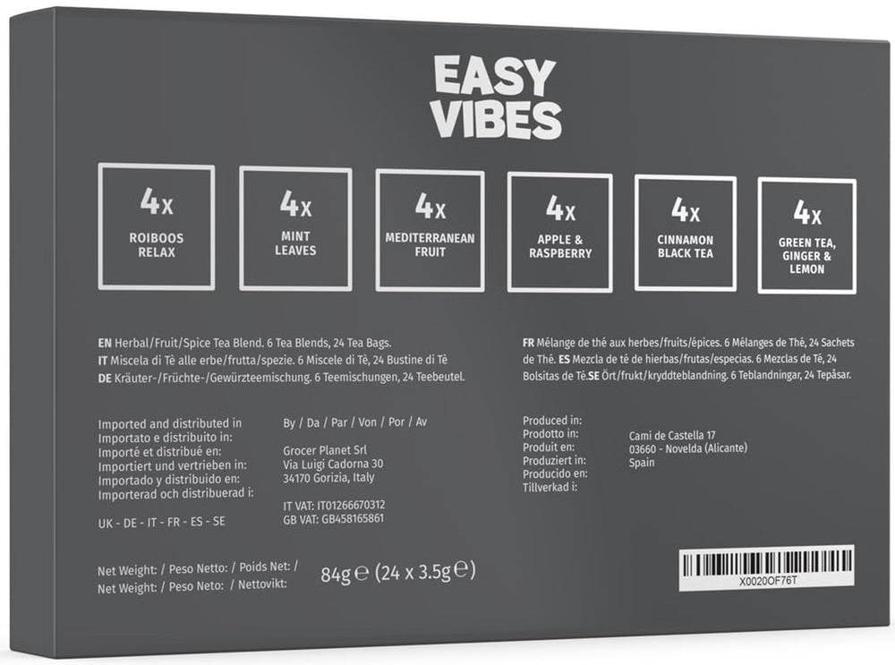 - Coffret cadeau | Coffret avec sélection de tisanes | 24 sachets - Filtre pyramide | 6 saveurs | Idées cadeaux pour elle et lui