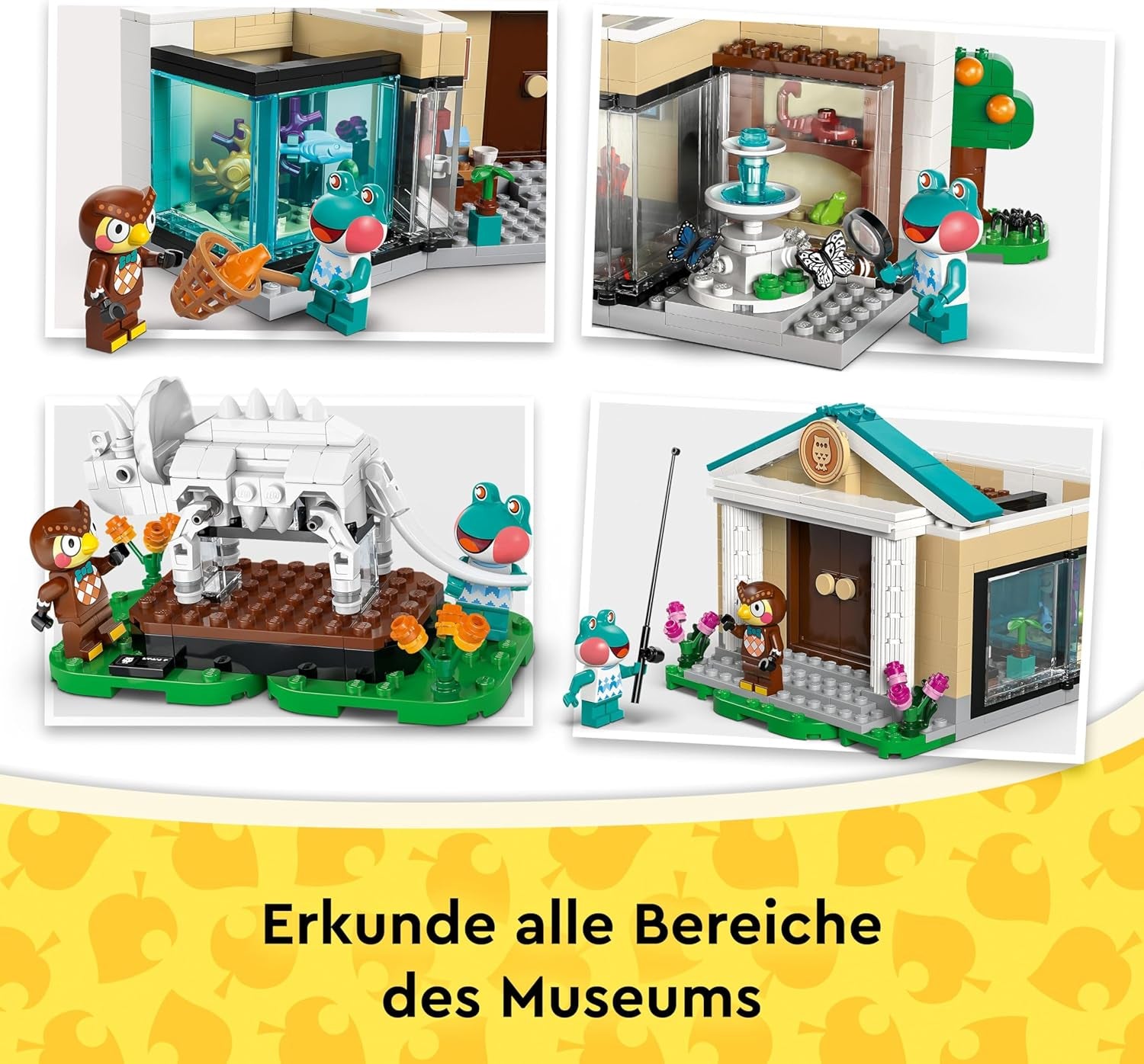 LEGO Animal Crossing - Ensemble de musées d'Eugens - Ensemble de jeux interactifs avec figurines d'Eugen et Liliane, fossiles de dinosaures et accessoires - Jouets de jeu pour filles et jeunes à partir de 7 ans - 77056