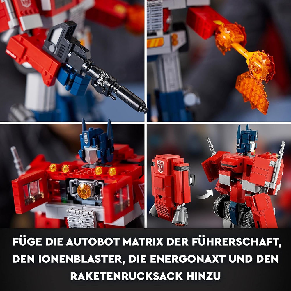 LEGO 10302 Icons Optimus Prime Set, figurine robot 2 en 1 et camion modèle, kit de modèle de jouet Transformers pour adultes, cadeau d'anniversaire ou de Noël pour hommes, femmes, elle et lui Ensembles de construction Besuche den LEGO-Store