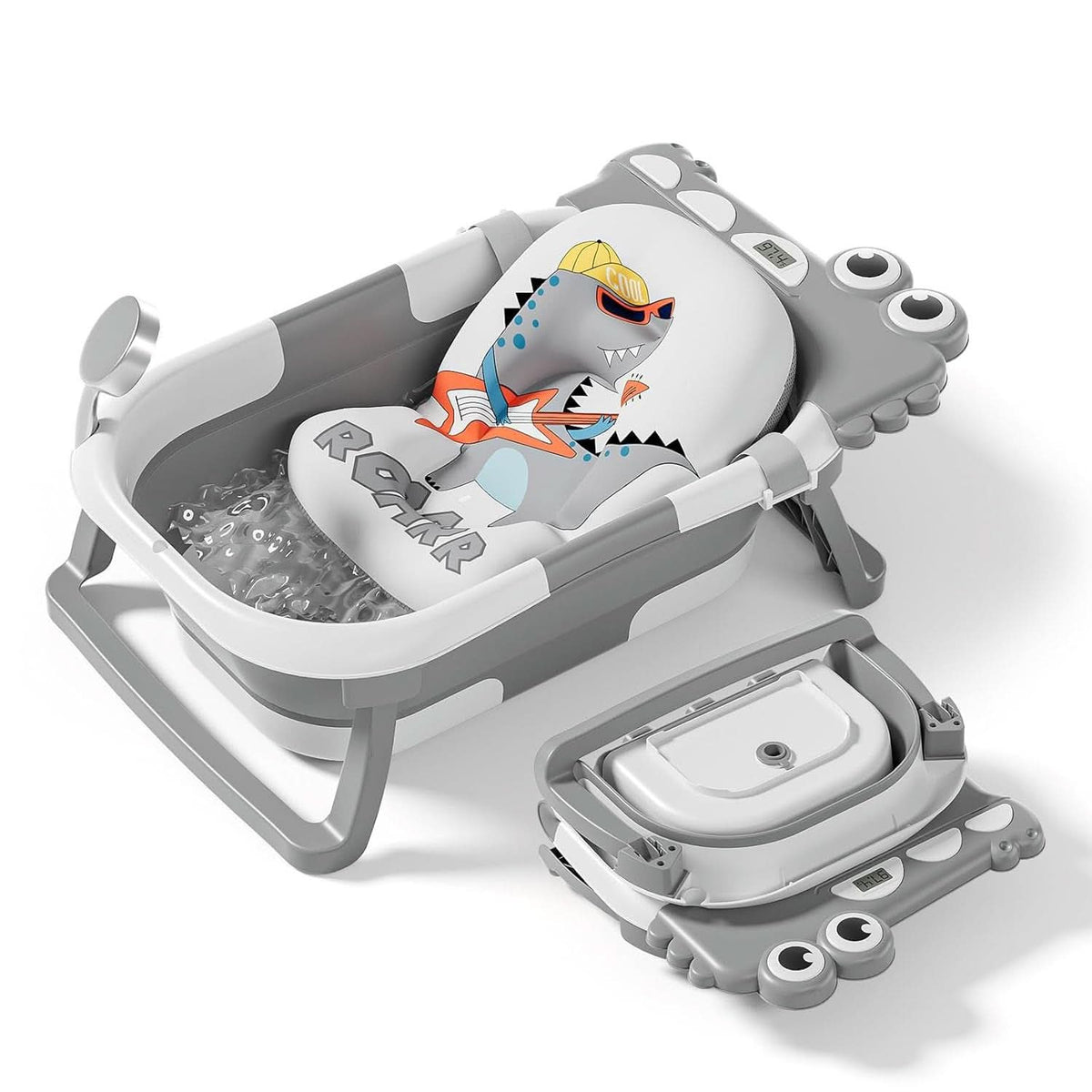 Cada de baie pliabila pentru bebelusi cu perna de baie si termometru integrat Mama si Copilul Naty Shop