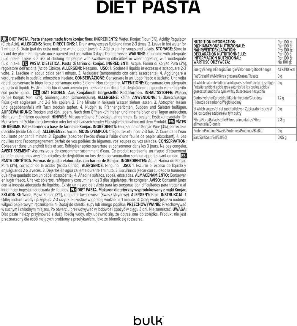 Nouilles diététiques en vrac, 200 g, l'emballage peut varier