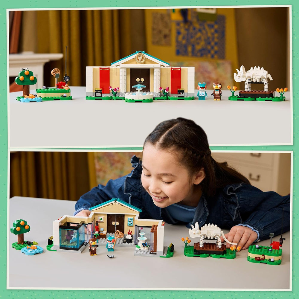 LEGO Animal Crossing - Ensemble de musées d'Eugens - Ensemble de jeux interactifs avec figurines d'Eugen et Liliane, fossiles de dinosaures et accessoires - Jouets de jeu pour filles et jeunes à partir de 7 ans - 77056