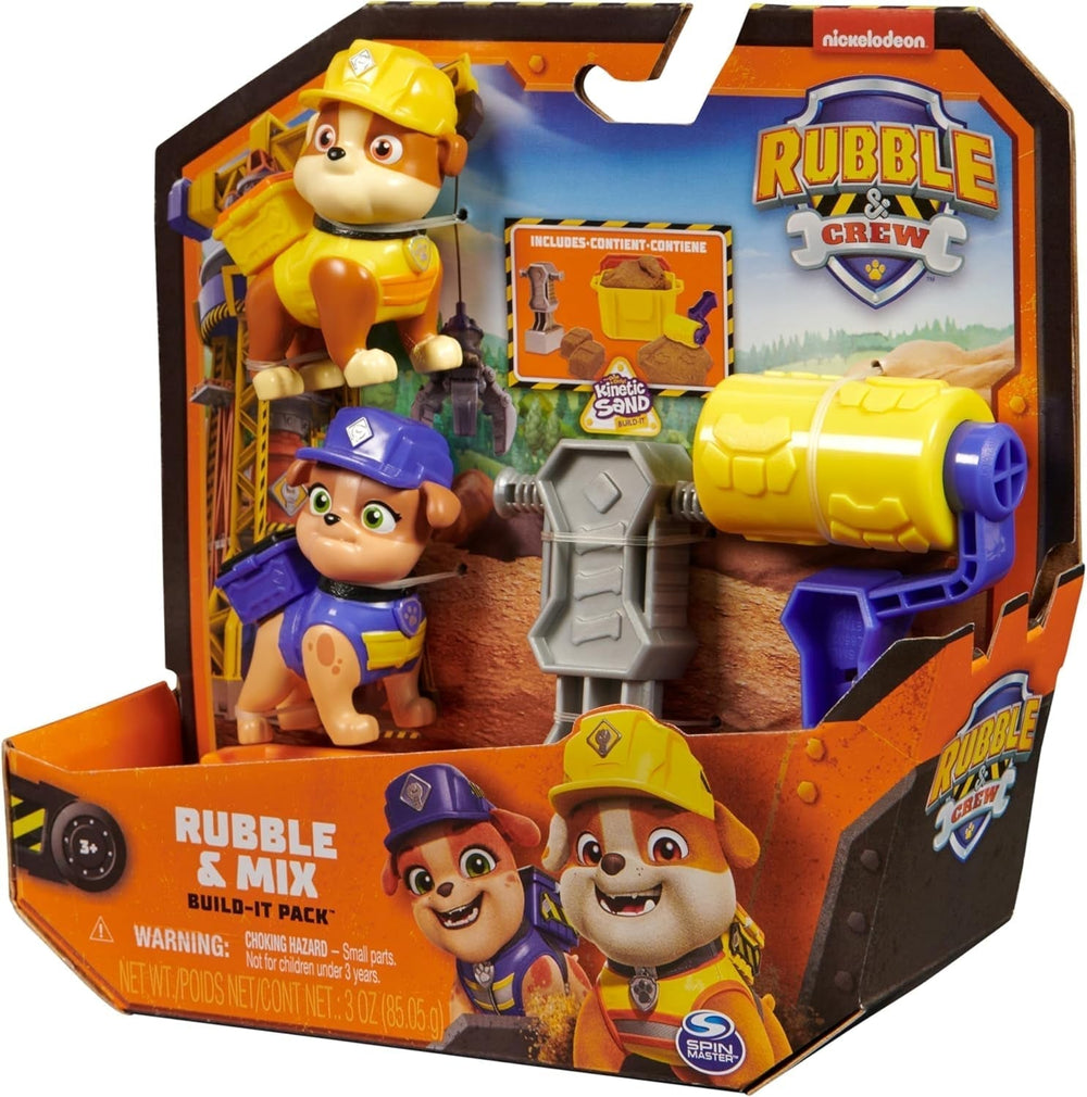 Rubble & Crew - Ensemble de figurines d'action Rubble & Mix, 2 jouets de construction et 85 g de sable de construction cinétique, jouet adapté aux enfants de 3 ans et plus Naty Shop