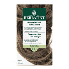 Gel de teinture capillaire permanente 6N blond foncé - 170 ml I Sans ammoniaque, couverture à 100% des cheveux gris I Testé sur peaux sensibles, aux 8 extraits de plantes Teinture capillaire Naty Shop