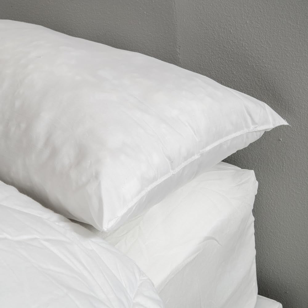 Bleu Calin Eponge plate en mousse à mémoire de forme et fibre polyester, blanche 160 X 40 cm Oreillers standards Naty Shop