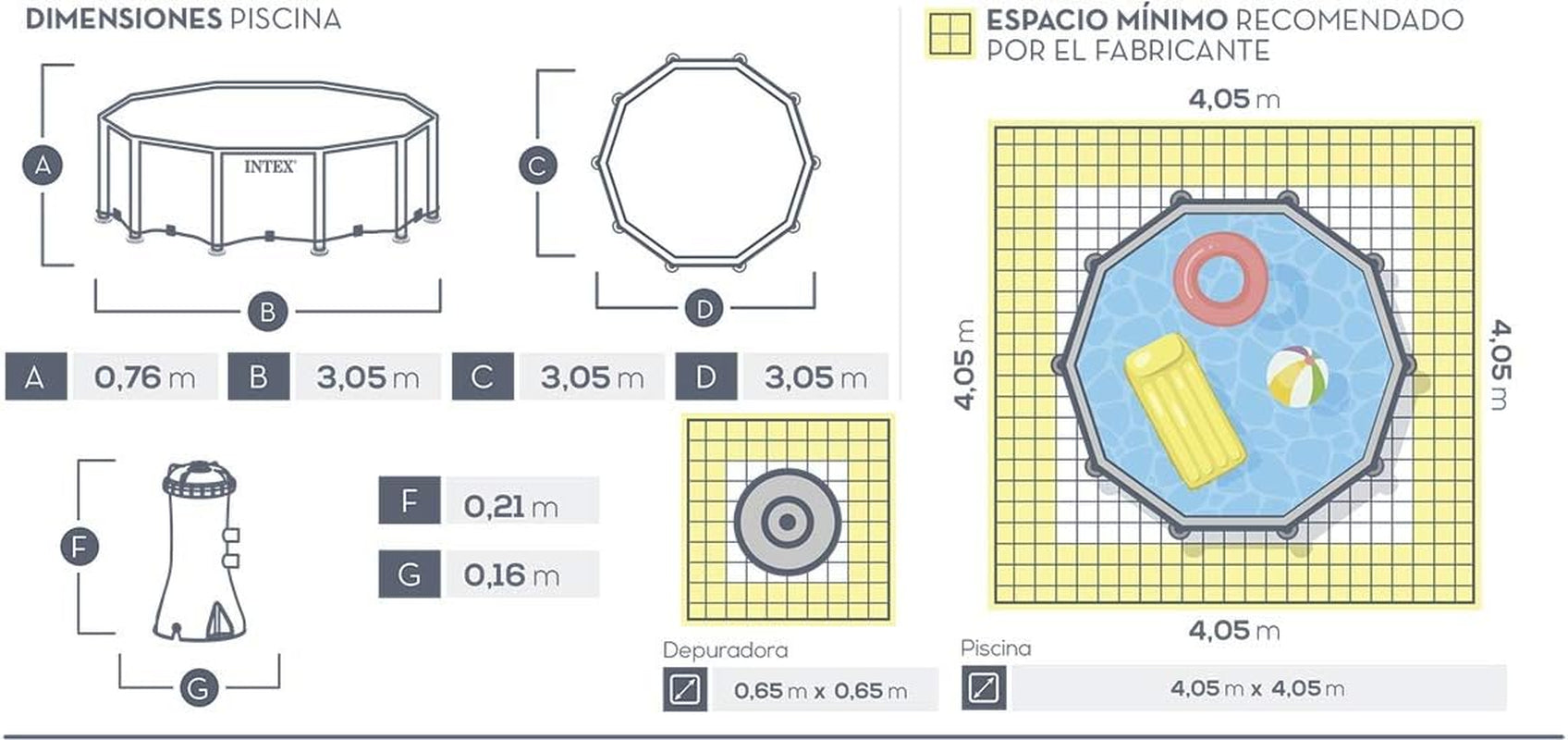 Piscine à ossature métallique 3 m x 76 cm avec pompe à filtre 4485 litres Bleu 305 x 76 cm 28202UK