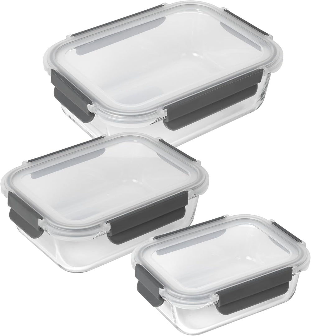 KUHN RIKON 24031 Bocal en verre, verre, transparent Boîtes de conservation alimentaire Naty Shop Set 0,64 L/1,05 L/1,52 L