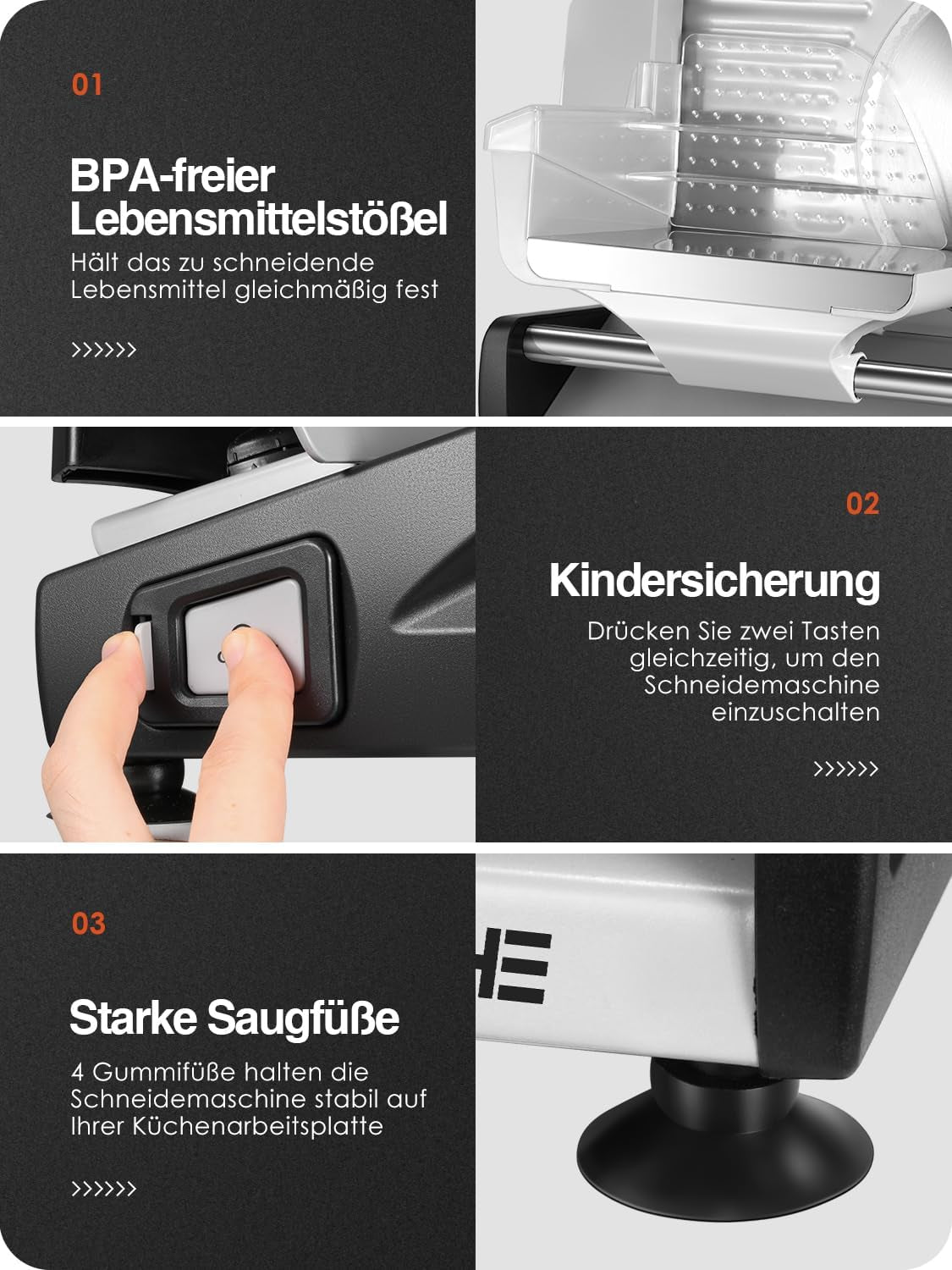 YASHE SL-518, trancheuse à pain, 2 lames amovibles, épaisseur réglable 0 - 15 mm Râpes et trancheuses Naty Shop