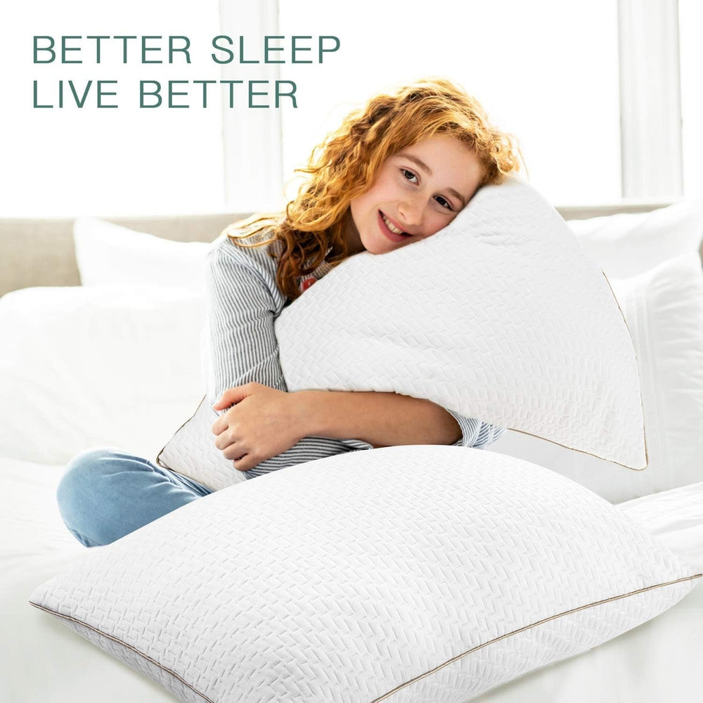 Oreiller Bedstory, Oreiller de Couchage, 2 Pièces, Hypoallergénique, Oreiller Anti-Poussière, Duvet, Qualité Alternative, Oreiller de Lit pour Dormeurs Dos, Ventre et Latéraux, Taille Standard, Lavable, 42 X 70 Cm Naty Shop Oreillers Standard