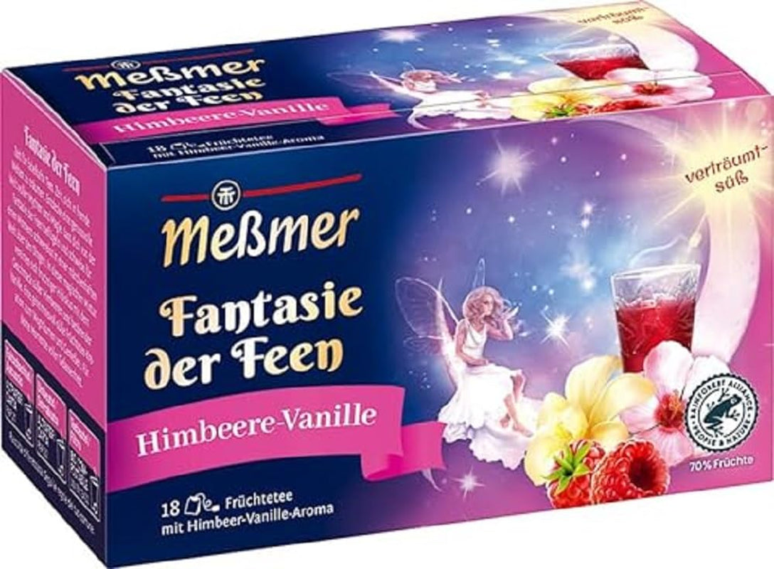 Meßmer Fantasie Der Feen / Zmeură-vanilie / Exclusiv online / 18 pliculețe de ceai / Vegan / Fără gluten / Fără lactoză