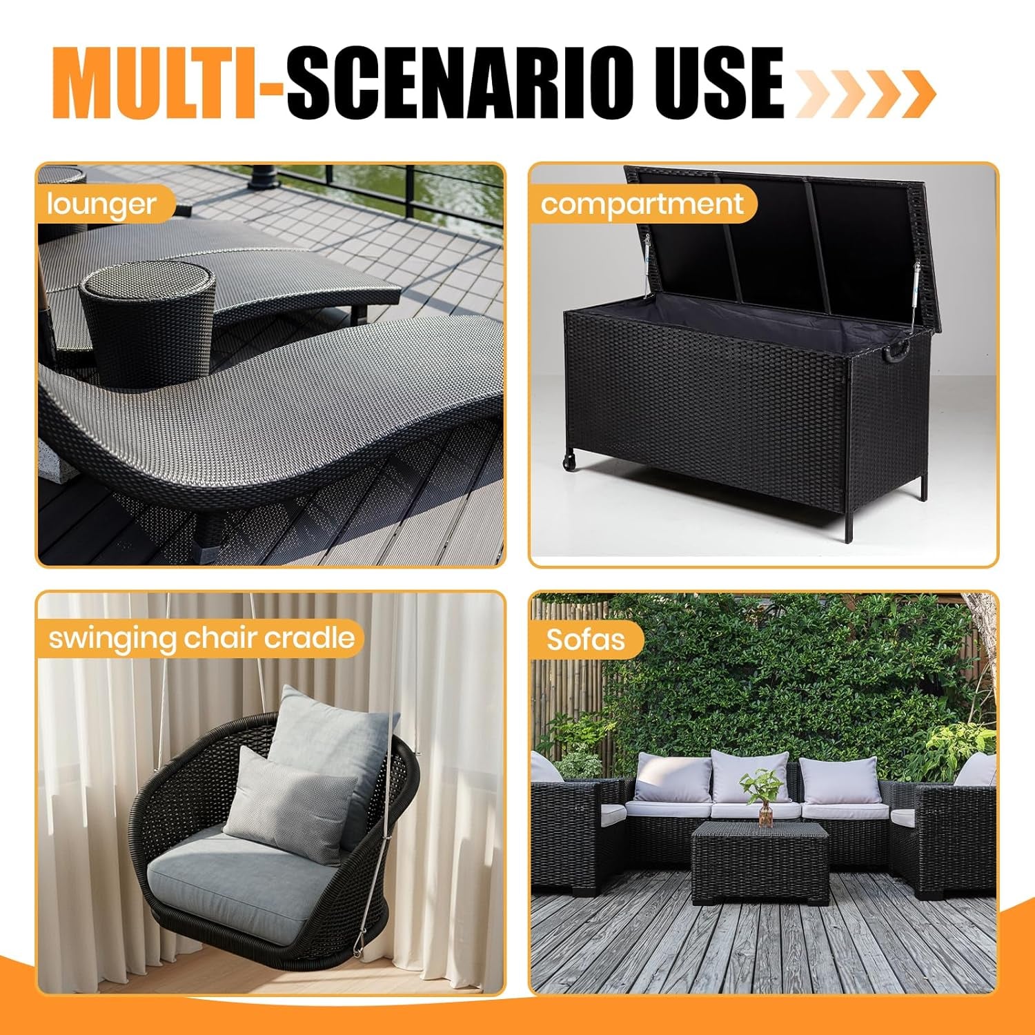 65M Kunststoff Rattan Reparaturmaterial, Flach Gewebtes Pe-Rattan Mit Webwerkzeug Für Outdoor Möbel, Garten, Terrasse, Rattan-Stuhl, Tisch, Sitzbank Sehr Langlebig, Schwarz