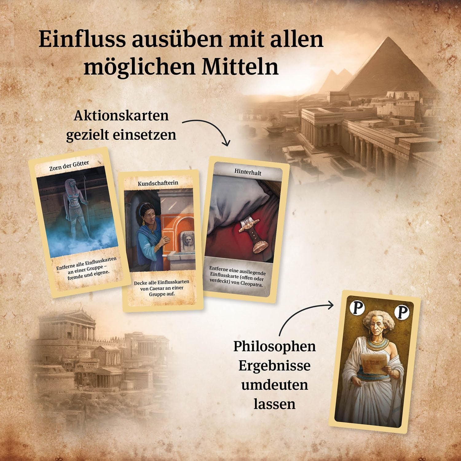 KOSMOS 684556 César et Cléopâtre, jeu de cartes stratégique pour 2 joueurs à partir de 10 ans, jeu pour adultes, jeu de société pour 2