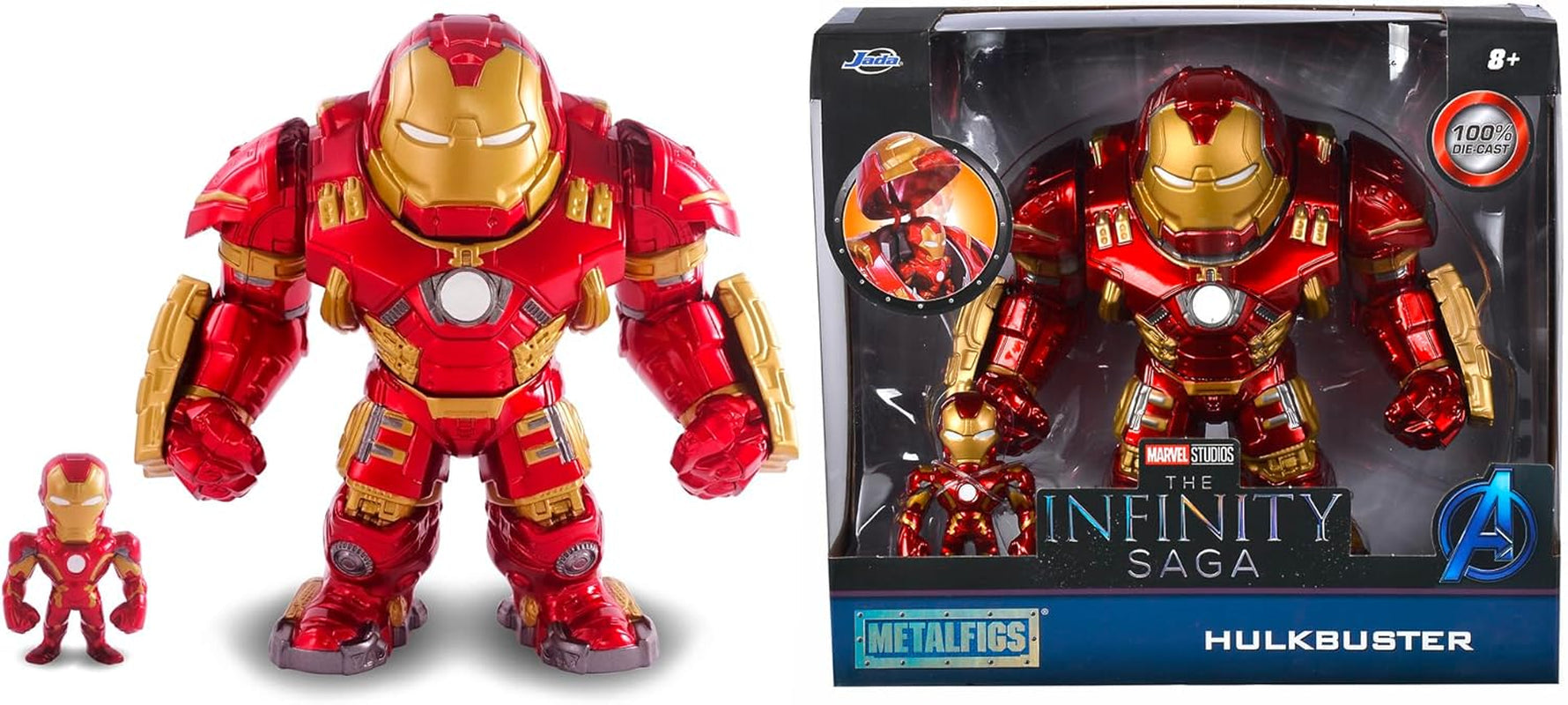 Jada Toys Marvel Figure Hulkbuster & Ironman, Casque ouvert et fermé, Figurines à collectionner, Ensemble, Moulé sous pression, Rouge, Taille: 6 pouces Hulkbuster & 2 pouces Ironman Figurines Naty Shop