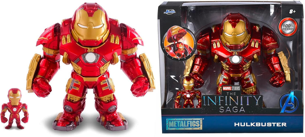 Jada Toys Marvel Figure Hulkbuster & Ironman, Casque ouvert et fermé, Figurines à collectionner, Ensemble, Moulé sous pression, Rouge, Taille: 6 pouces Hulkbuster & 2 pouces Ironman Figurines Naty Shop