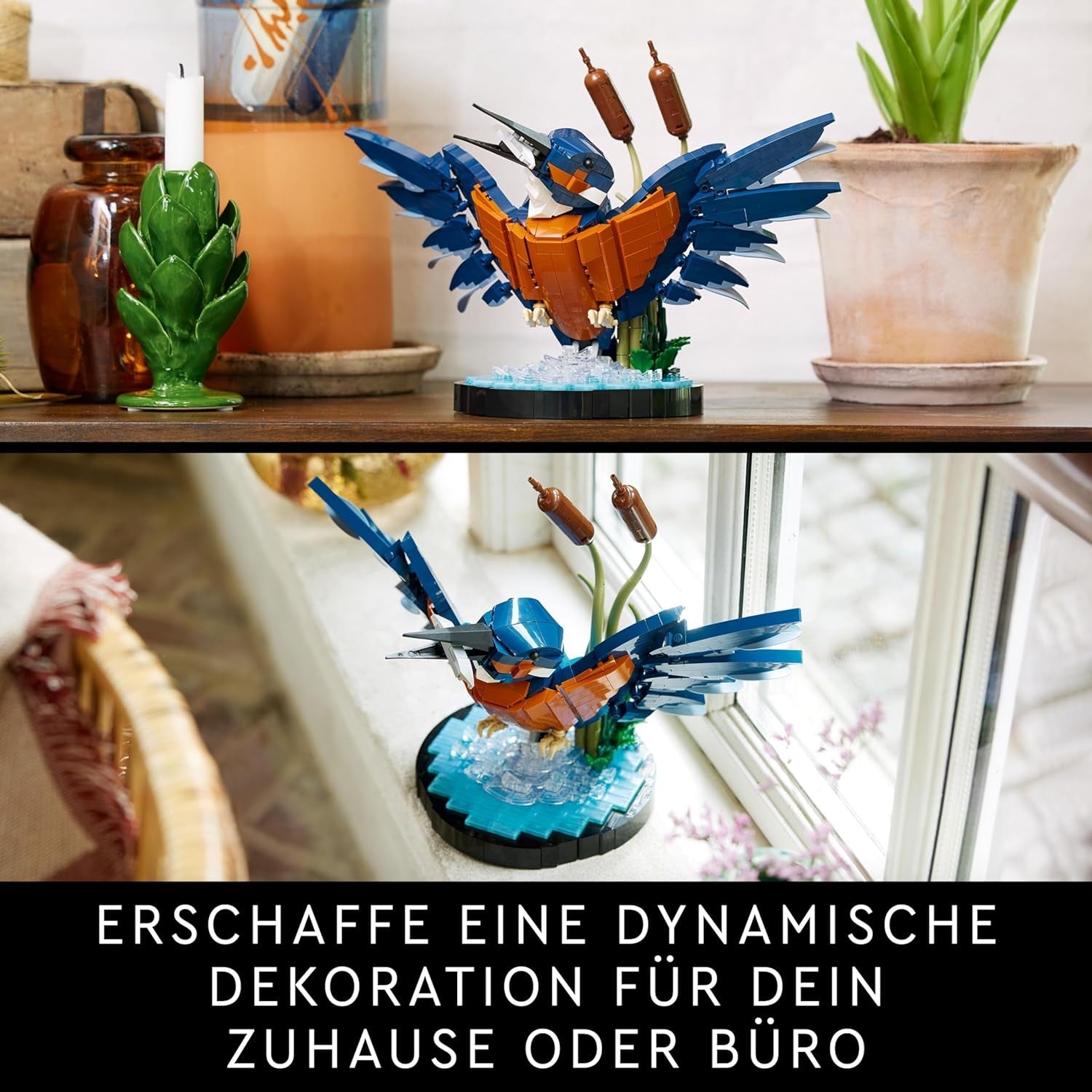 LEGO Icons Eisvogel Modellbausatz für Erwachsene, Vogel-Modell fürs Wohnzimmer oder Büro, Wohn- und Homeoffice-Deko, Geschenk für Vogelliebhaber und Ornithologen, Frauen und Männer 10331