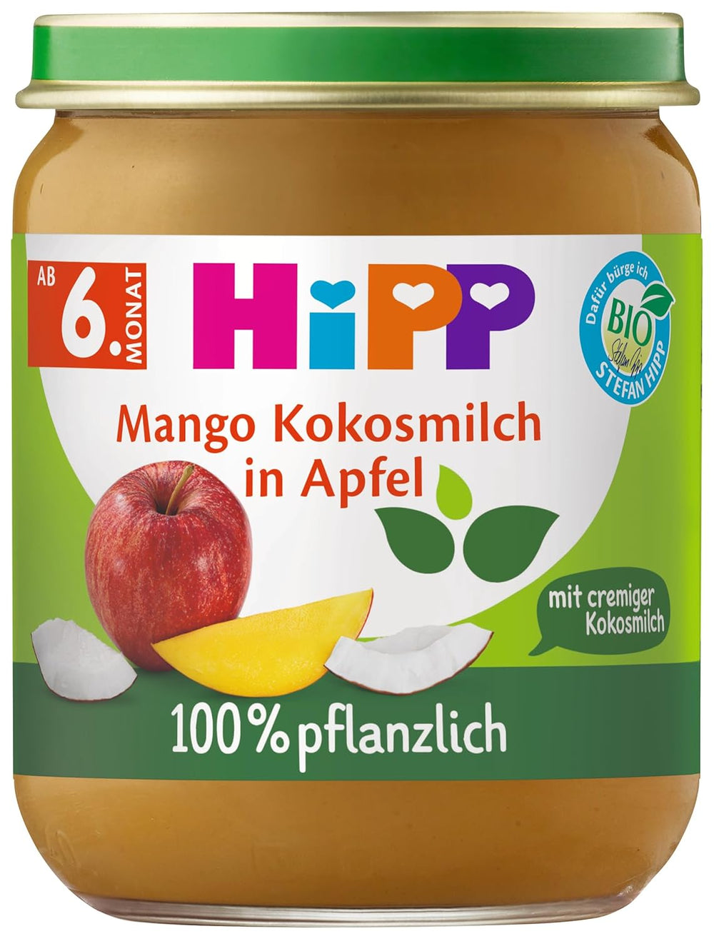 HiPP Bio Mangue Pomme Lait de Coco Lot de 6 (6 x 160 g)