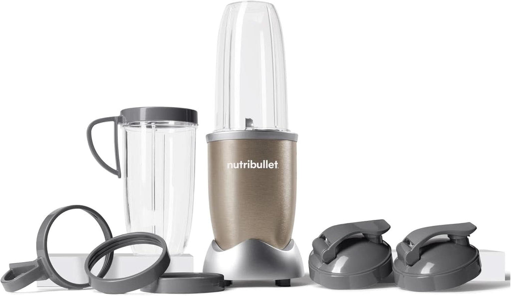 Nutribullet Pro, 900 Watt Leistung, Einfach Und Schnell in Der Anwendung, Kompakt, Leicht Zu Reinigen, Mit 700 Ml Becher, Smoothiemixer, Smoothie Maker, Elektrischer Mixer, NB904B, Schwarz Mama si Copilul Naty Shop Bundle Mit 7 Zubehörteilen Verpackung Mit Zubehör