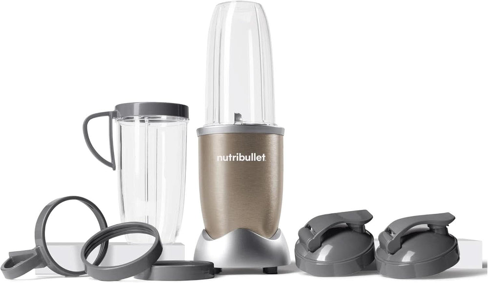 Nutribullet Pro, 900 Watt Leistung, Einfach Und Schnell in Der Anwendung, Kompakt, Leicht Zu Reinigen, Mit 700 Ml Becher, Smoothiemixer, Smoothie Maker, Elektrischer Mixer, NB904B, Schwarz Mama si Copilul Naty Shop Bundle Mit 7 Zubehörteilen Verpackung Mit Zubehör