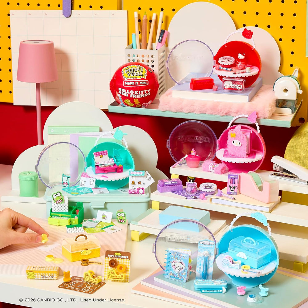 MGA's Miniverse Make It Mini Hello Kitty and Friends Serie 3 – Mini-Sammlerstücke, Sanrio, Retro-Schreibwaren-Nachbildungen, Basteln, DIY, für Sammler und Kinder ab 8 Jahren