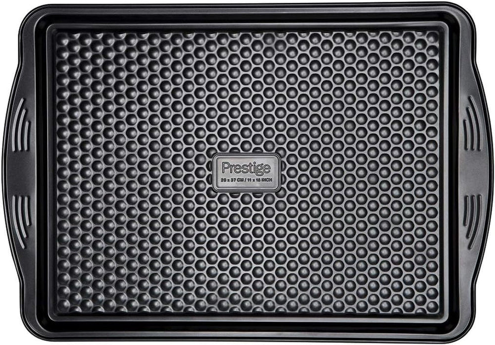 Prestige 48227 Aerolift Muffin Zinn, Acier au Carbone, Schwarz Moules et plaques à pâtisserie Naty Shop Groß Backblech