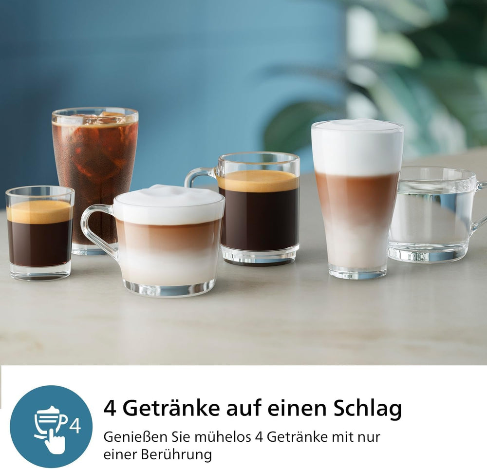 Machine à expresso automatique PHILIPS série 2300 - 4 boissons, écran tactile couleur moderne, système de préparation de lait LatteGo, SilentBrew, moulin 100% céramique, filtre AquaClean. Noir mat (EP2330/10)