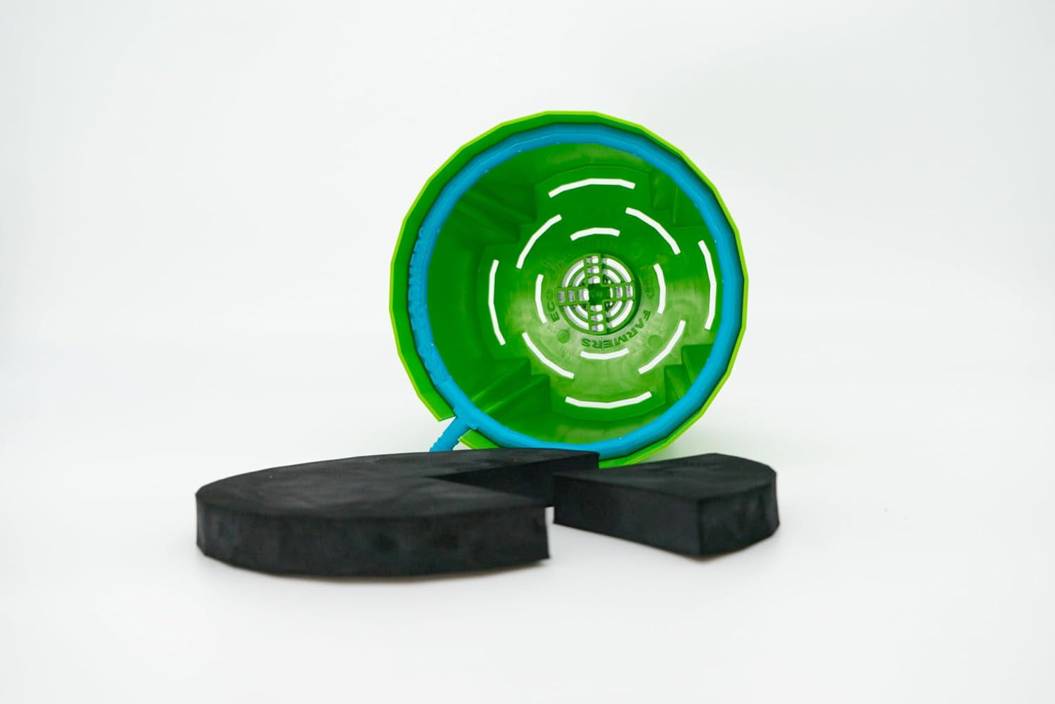 Hydro Farmer, set de pots 19 pièces Ø 18 cm (vert), système de culture comprenant 4 pots, 4 anneaux d'arrosage, 4 couvercles, kit adaptateur et tuyau 2 m, culture hydroponique, aéroponie