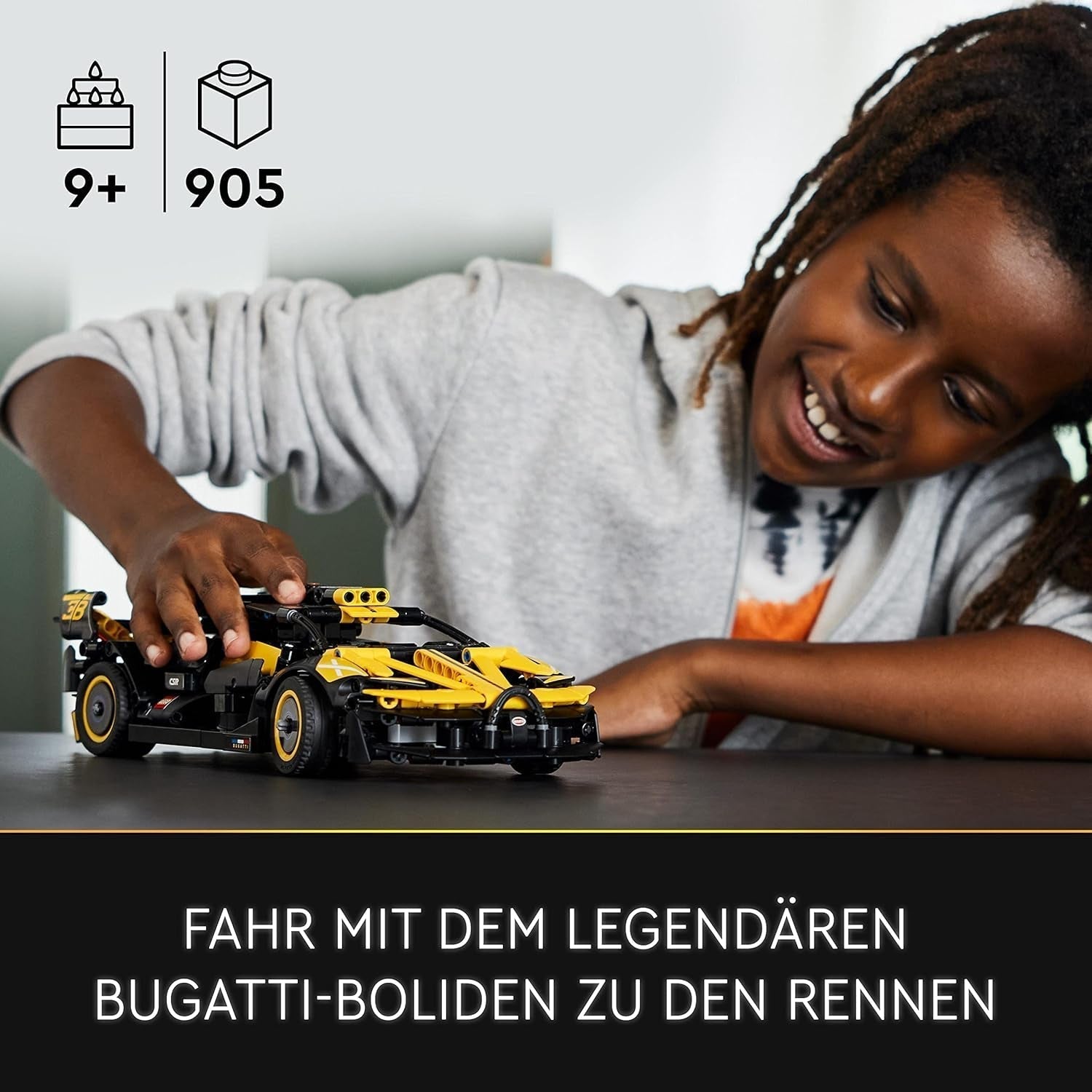 LEGO Technic Bugatti Race Car, Kit de modèle de voiture, Jouet de voiture de sport, Ensemble de voitures de collection emblématique, Jouet de construction à partir de 9 ans 42151 Jeux de construction Besuche den LEGO-Store