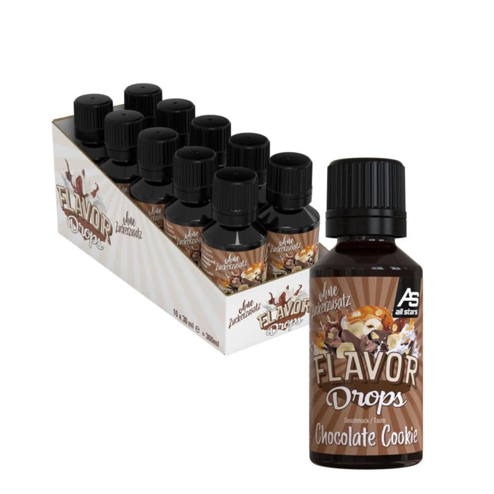 ALL STARS Flavor Drops, Gouttes aromatisées sans sucre ajouté et sans calories - Douceur et saveur pour l'alimentation, 30 ml Édulcorants Naty Shop Gâteau au chocolat 10 x 30 ml