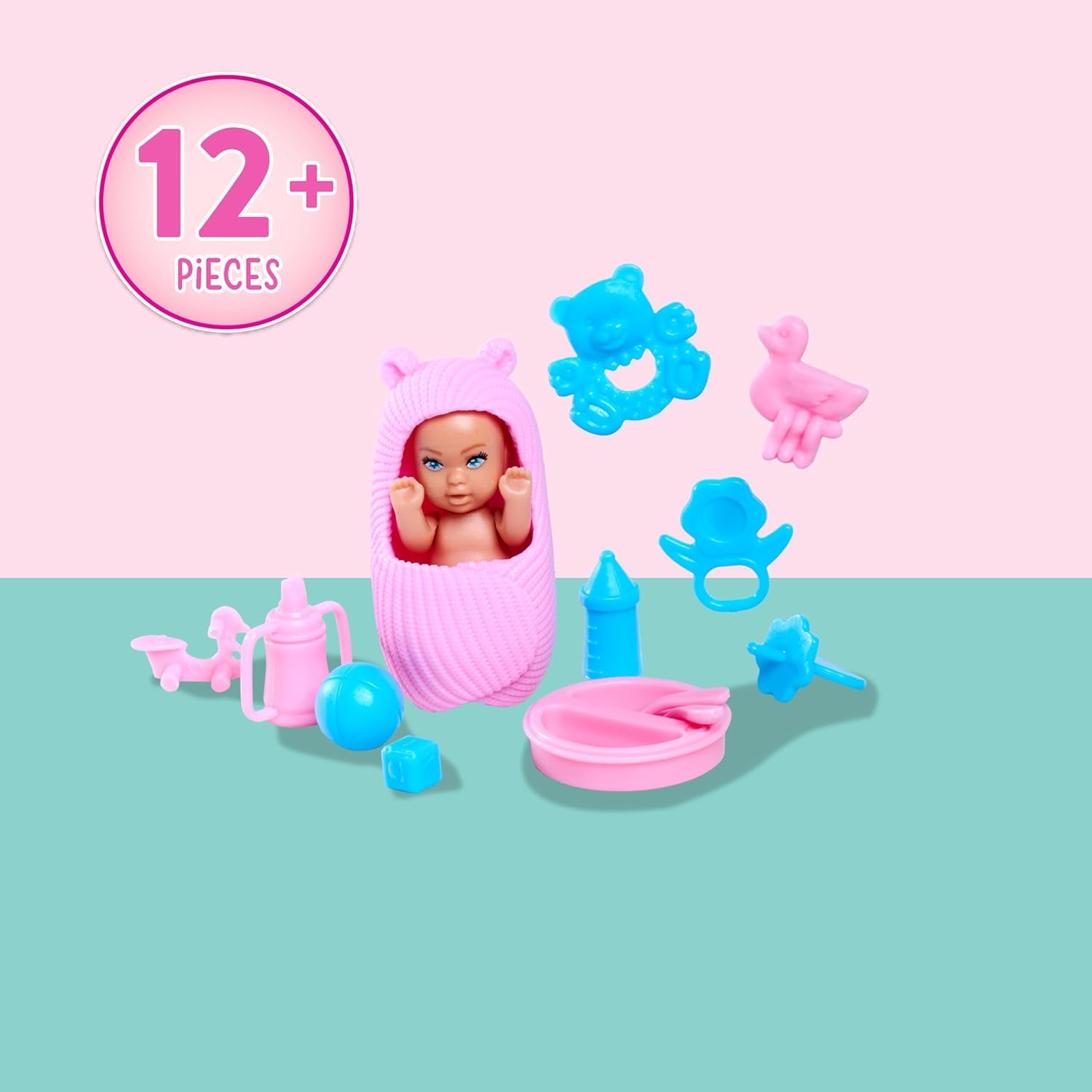 Simba Steffi Love Welcome Baby 29 cm Enceinte Steffi 12-Pack Accessoires de jeu de rôle Poupée tendance avec jouet de poupée bébé de 4 cm pour les 3 ans et plus