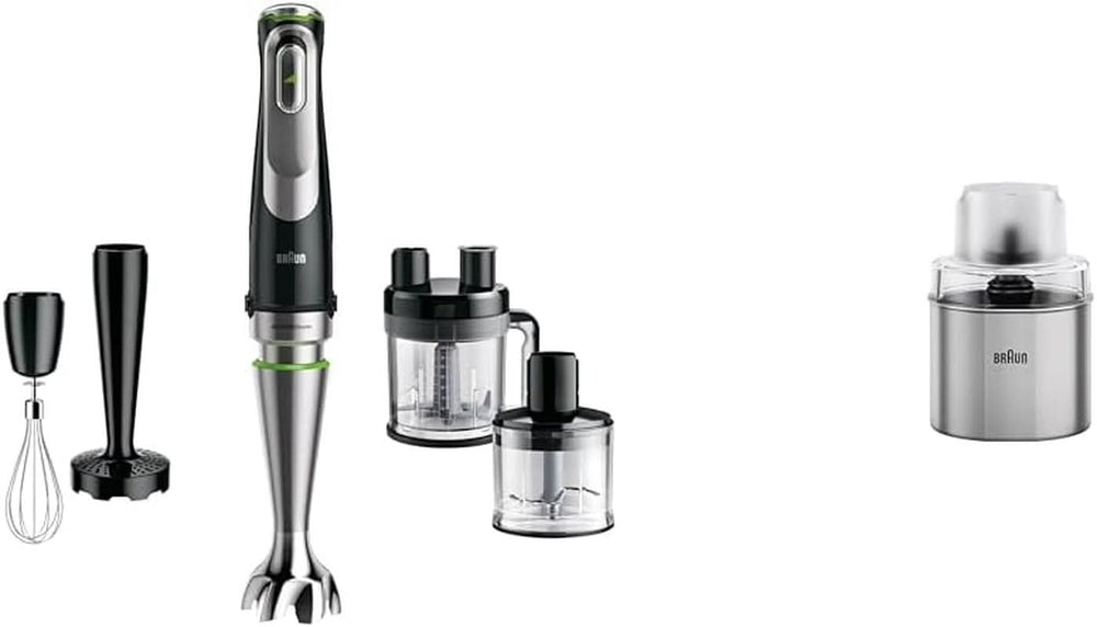 Braun Multiquick 9 MQ 9147X – Mixeur 5 en 1 avec batteur sur socle, mélangeurs, tampons de kartoffel et mélangeurs, outils de cuisson en cascade, 1200 W, noir/acier Kitchen Naty Shop Bundle avec café et ustensiles de cuisine 5 en 1 Inkl. Machines à cuisiner-Aufsatz