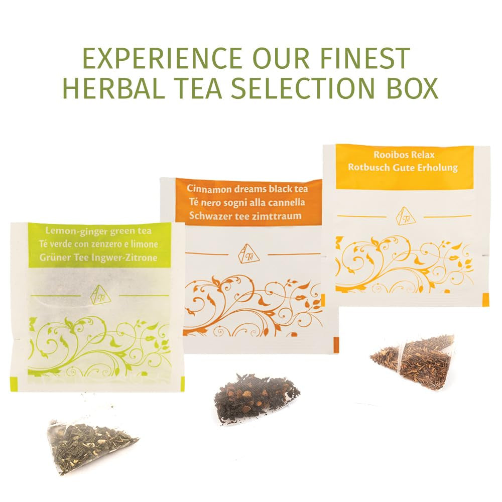 - Coffret cadeau | Coffret avec sélection de tisanes | 24 sachets - Filtre pyramide | 6 saveurs | Idées cadeaux pour elle et lui