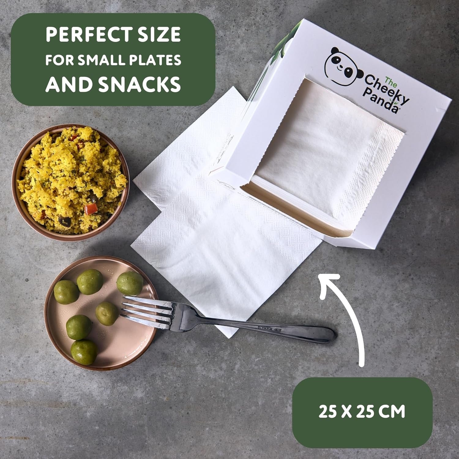 Les serviettes de cocktail en bambou Cheeky Panda | serviettes blanches 100 pièces serviettes en papier