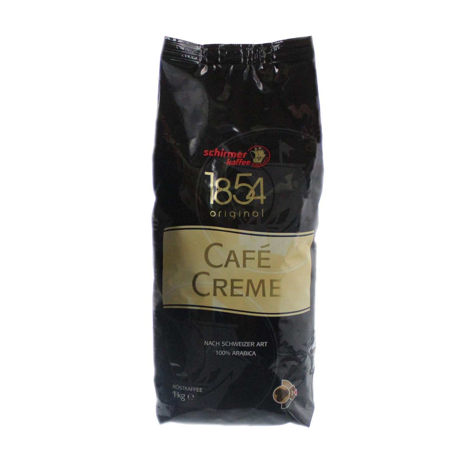 Café Crème Grains de café entiers de style suisse, paquet de 8, 8 x 1000 g