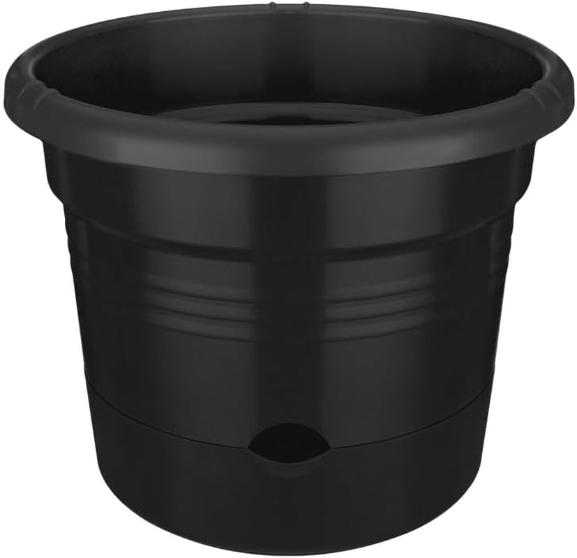 elho Green Basics Ghiveci de roșii 33 - Ghiveci de flori pentru cultivare și recoltare în aer liber - Ø 33,5 x H 26,0 cm - Negru/Negru viu